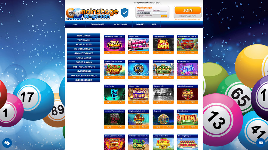 Mainstage Bingo Desktop Games