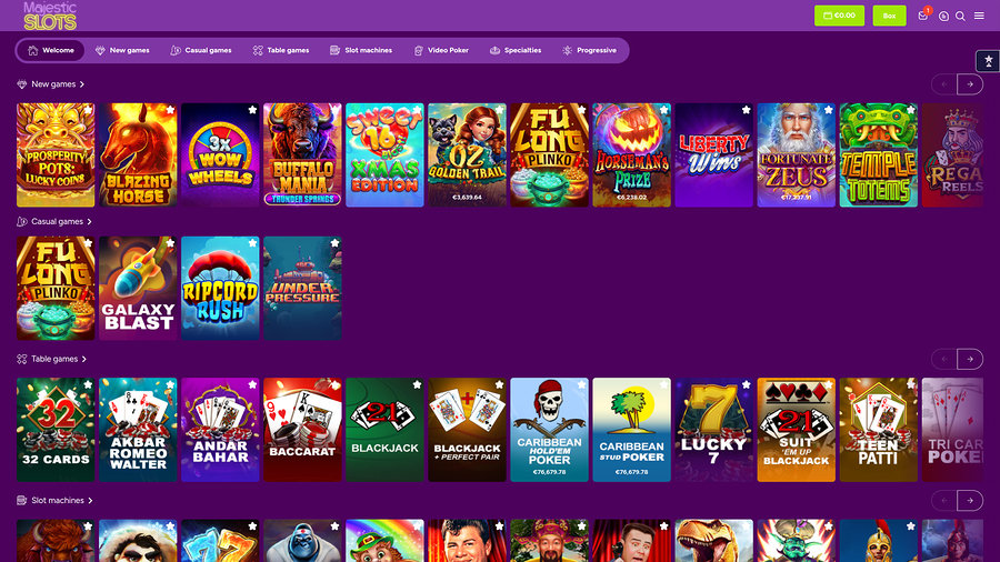 Majestic Slots Casino Desktop Games