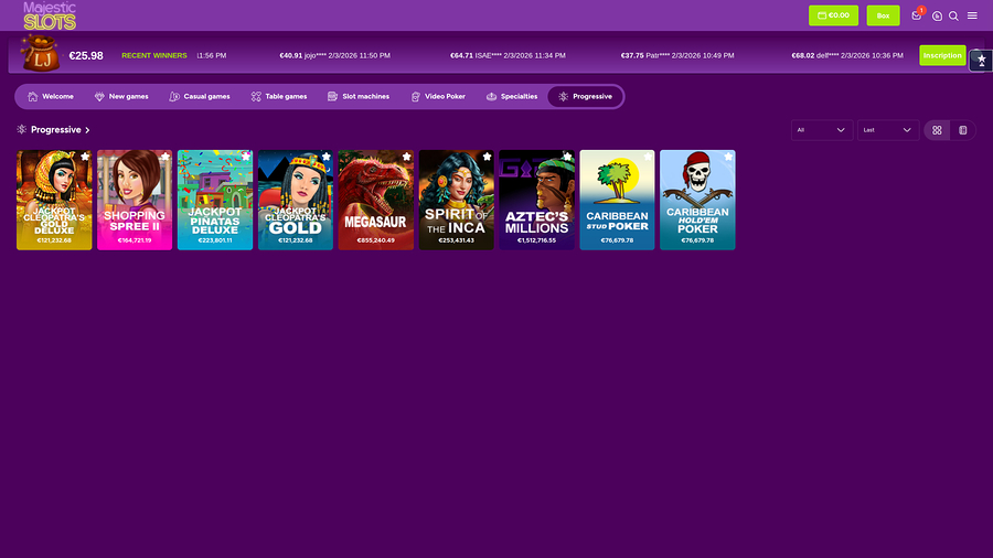 Majestic Slots Casino Desktop Jackpot