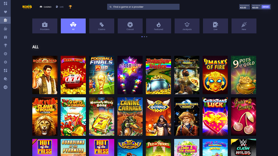 Mango Casino Desktop Games