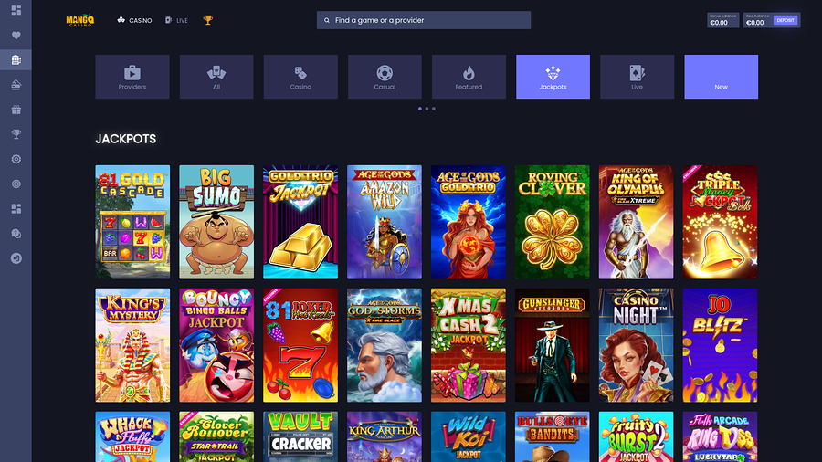 Mango Casino Desktop Jackpot