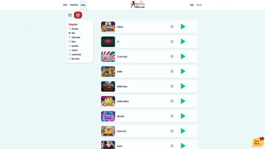 Manhattan Slots Casino Desktop Games