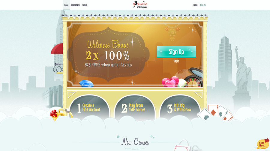 Manhattan Slots Casino Desktop Homepage