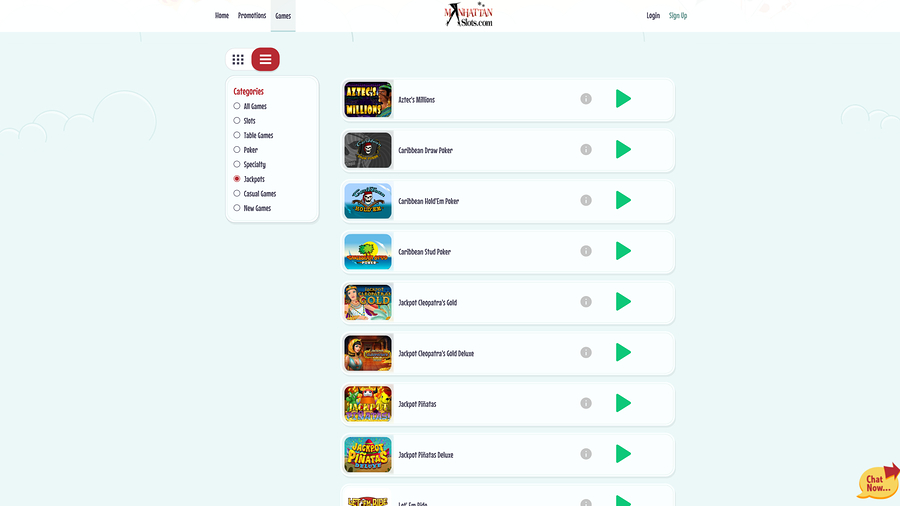 Manhattan Slots Casino desktop jackpot