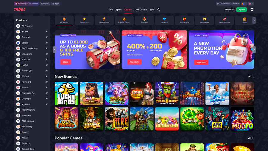 Juegos de escritorio del casino MarathonBet