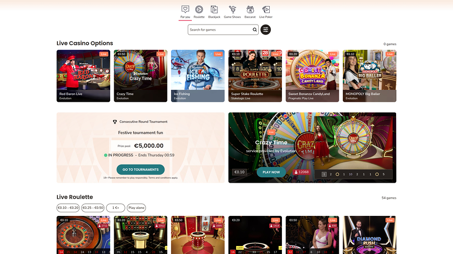 Maria Casino Desktop live dealer