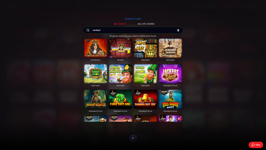Marsbet Casino Desktop Jackpot