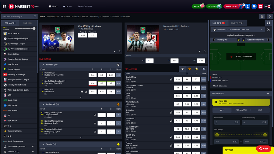Marsbet Casino Desktop sport