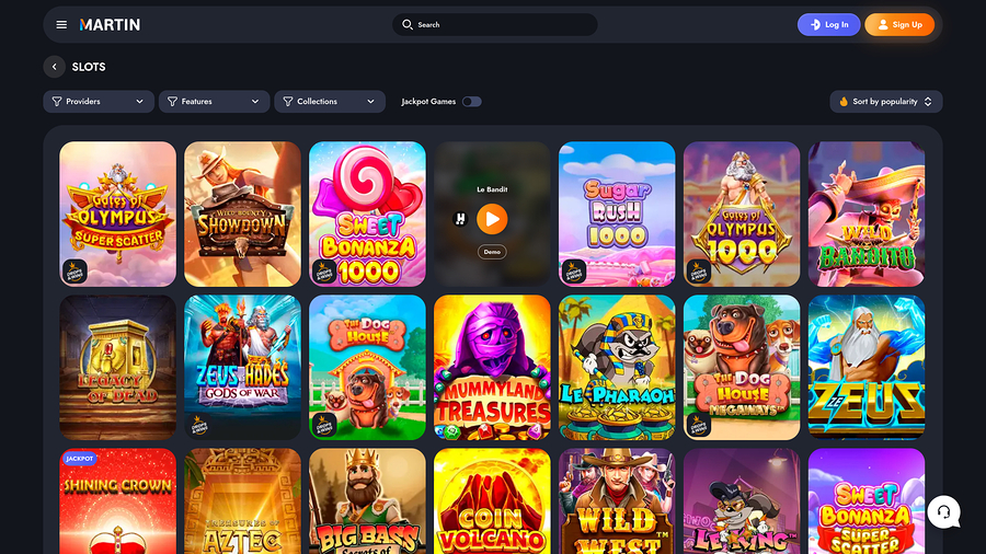 Martin Casino Games Desktop