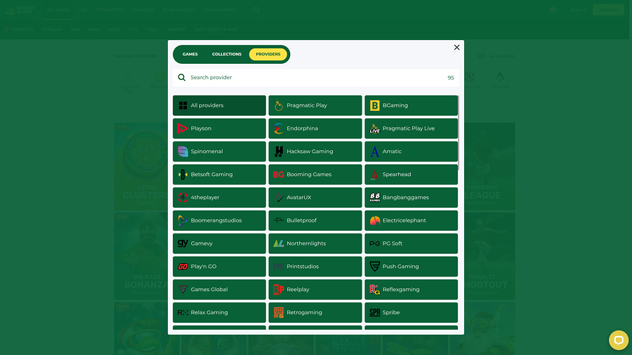 Mason Slots Casino Desktop Game Developers