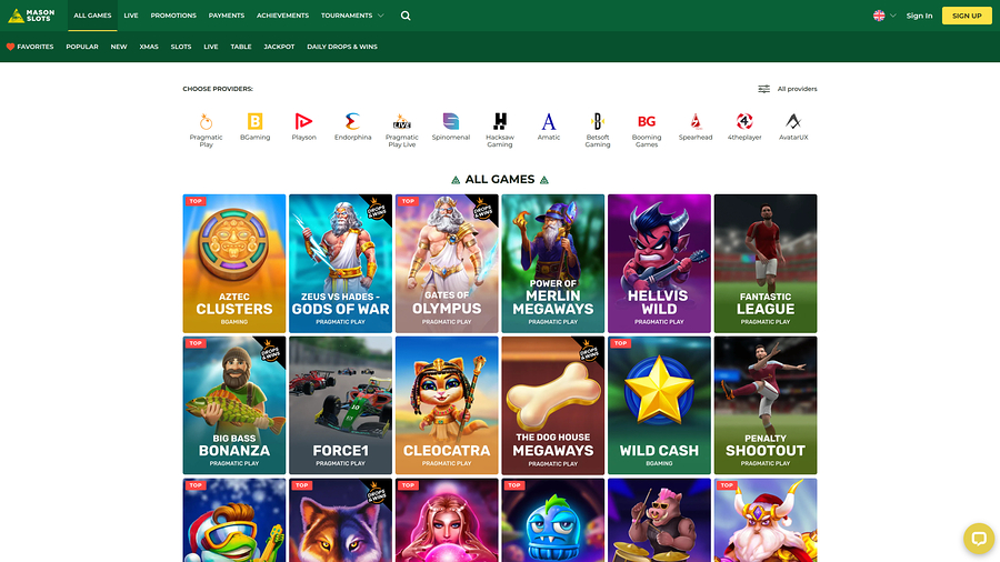 Mason Slots Casino Desktop Games