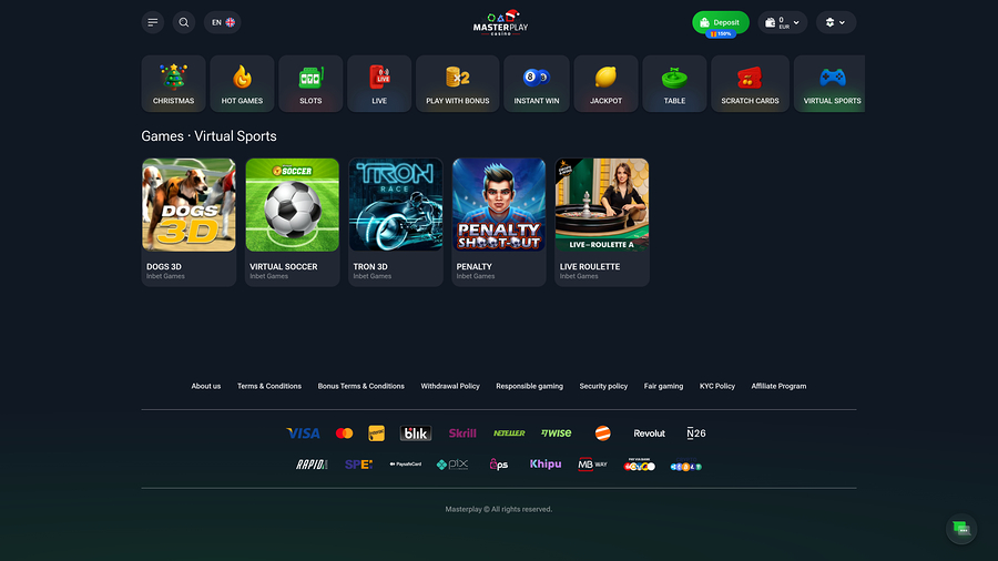 Masterplay Casino Desktop virtual sports