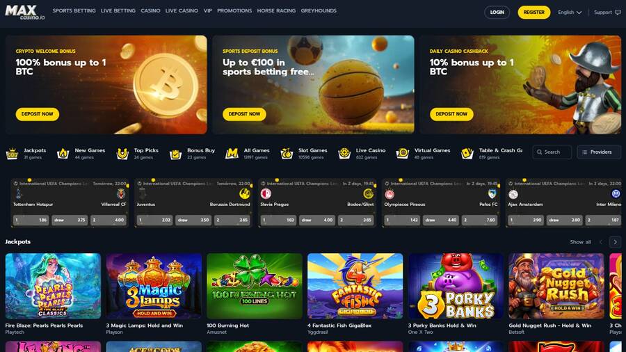 MaxCasino Homepage