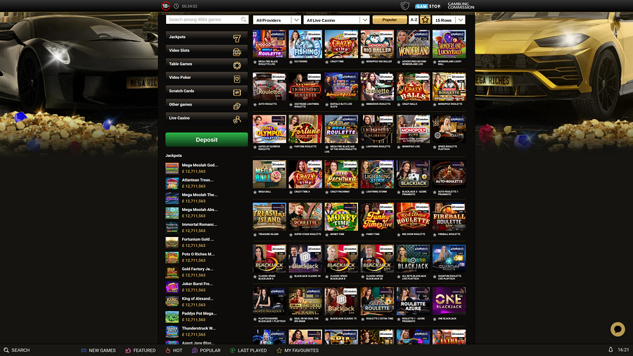 Mega Riches Casino Desktop Live dealer