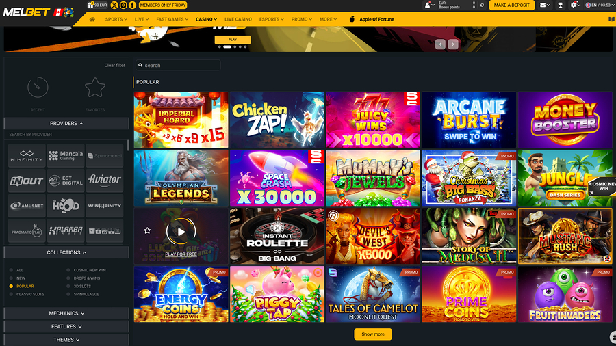Melbet Casino Desktop Game Developers