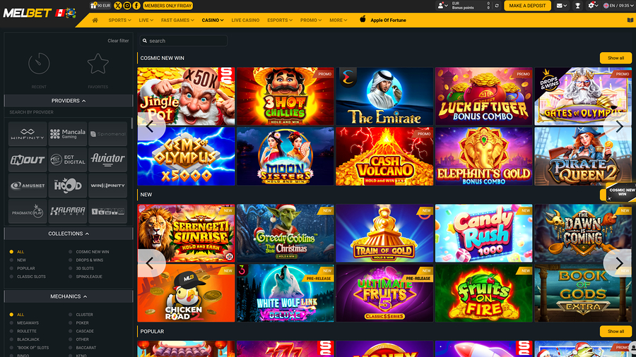Melbet Casino Desktop Games