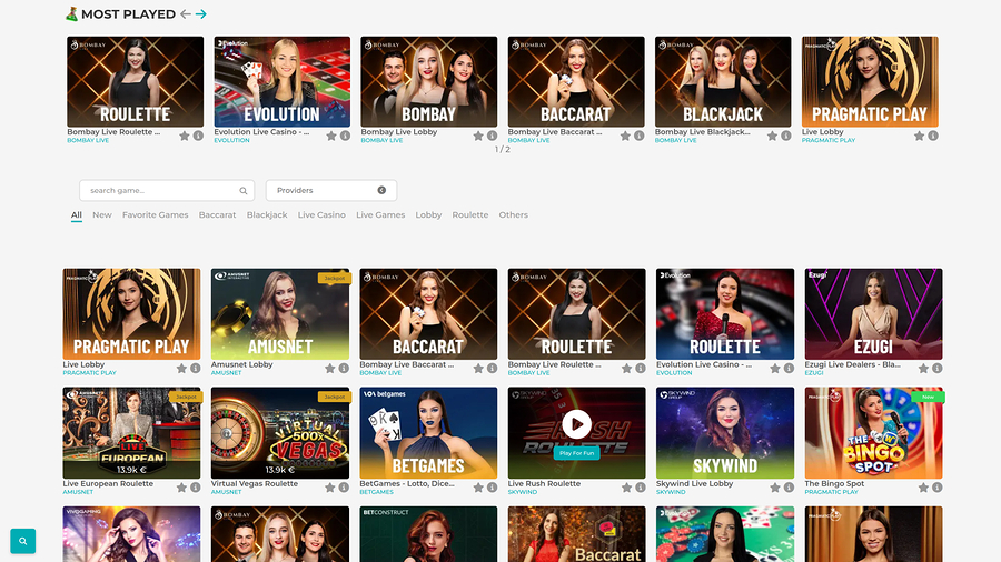 Merlin Casino Desktop live dealer