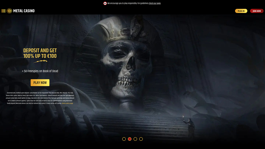 Metal Casino Desktop Homepage