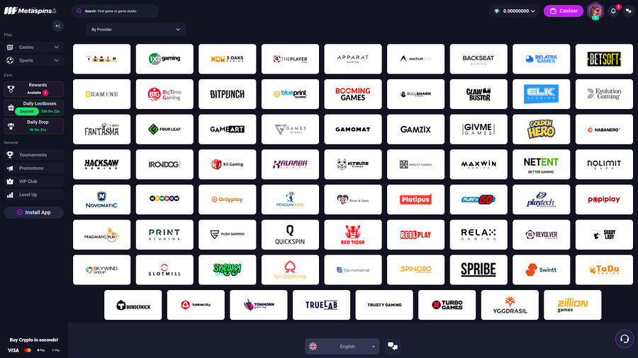 Metaspins Casino Desktop Game Developers