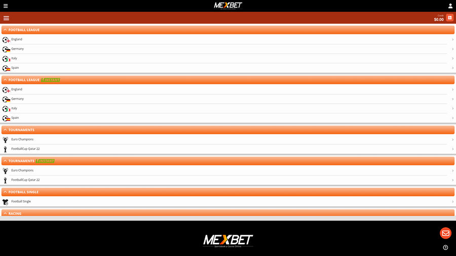 Mexbet Casino Desktop Virtual Sports