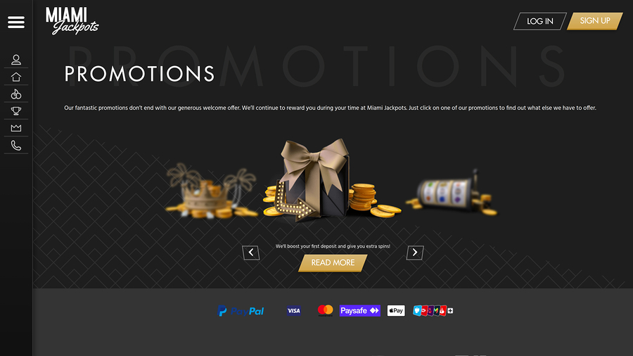 Miami Jackpots Casino Desktop Promotions