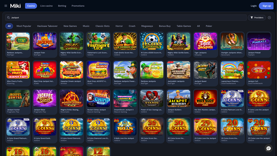 Jackpot de escritorio de Miki Casino