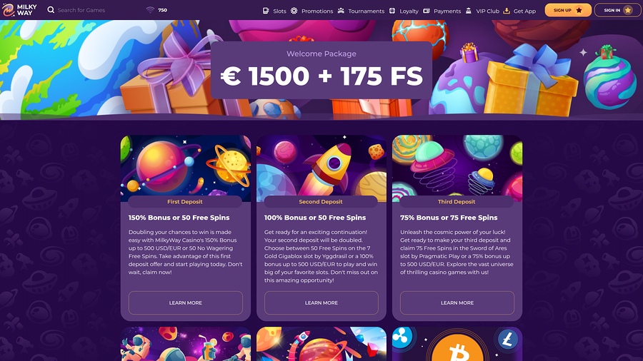 MilkyWay Casino Desktop Promotions