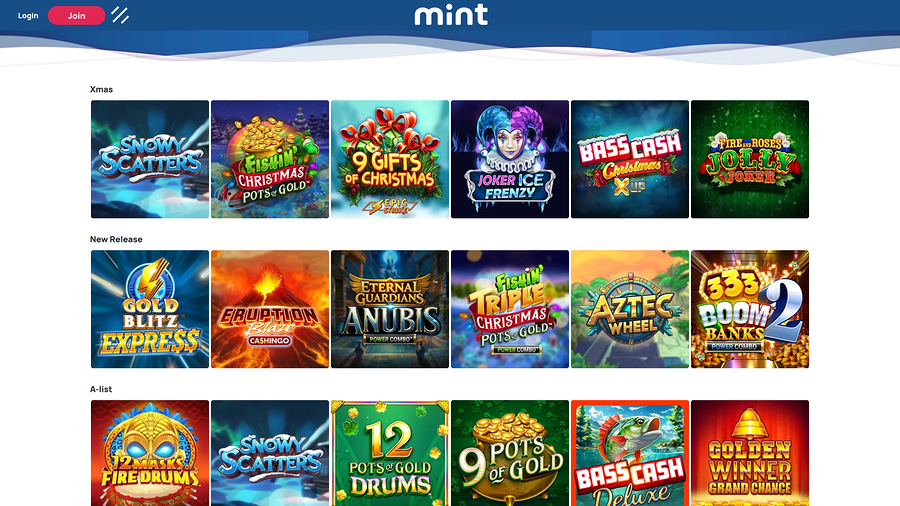 Mint Bingo Casino Desktop Games