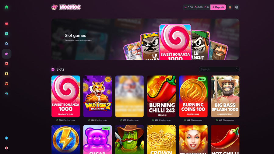 MoeMoe Casino Games Desktop