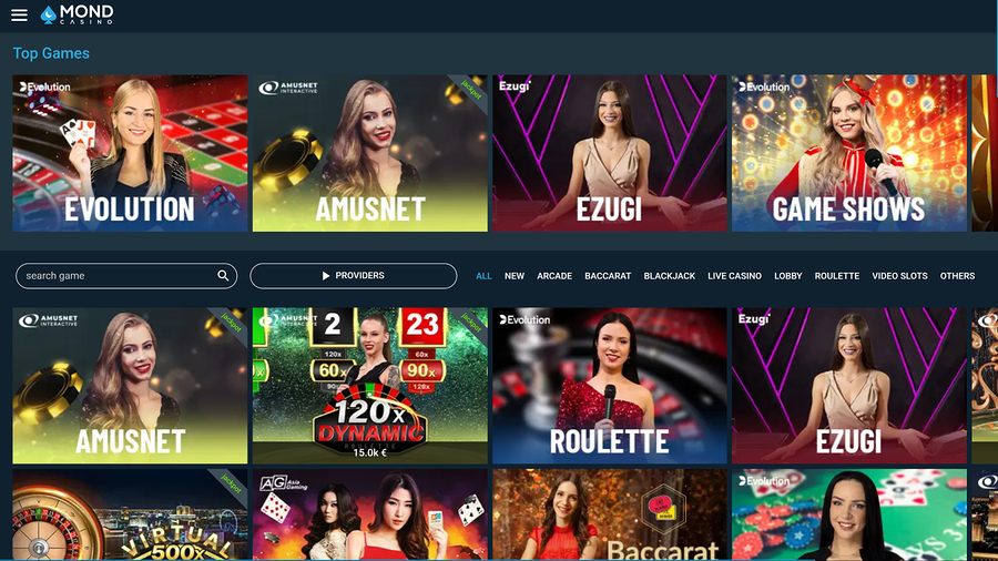 Mond Casino Desktop live dealer