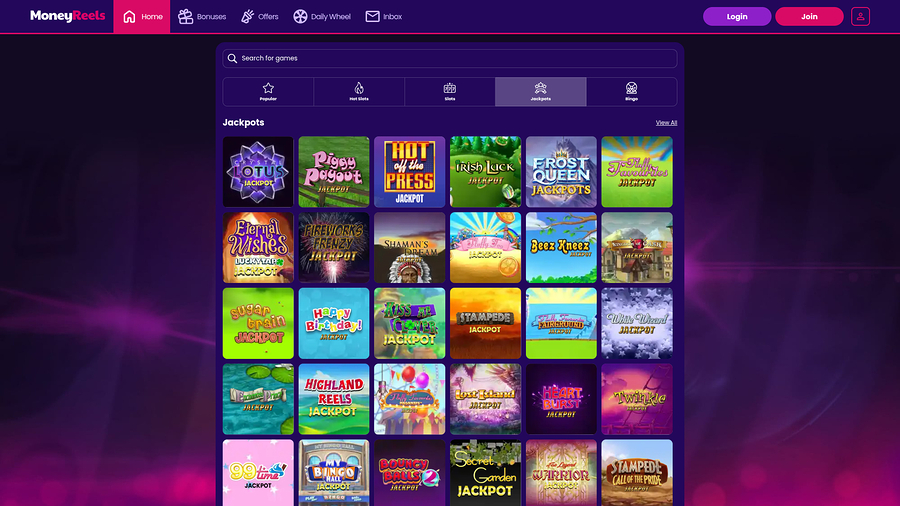 Money Reels Casino Desktop Jackpot