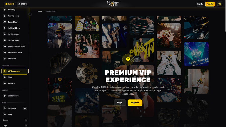Monkey Tilt Casino Desktop VIP Program