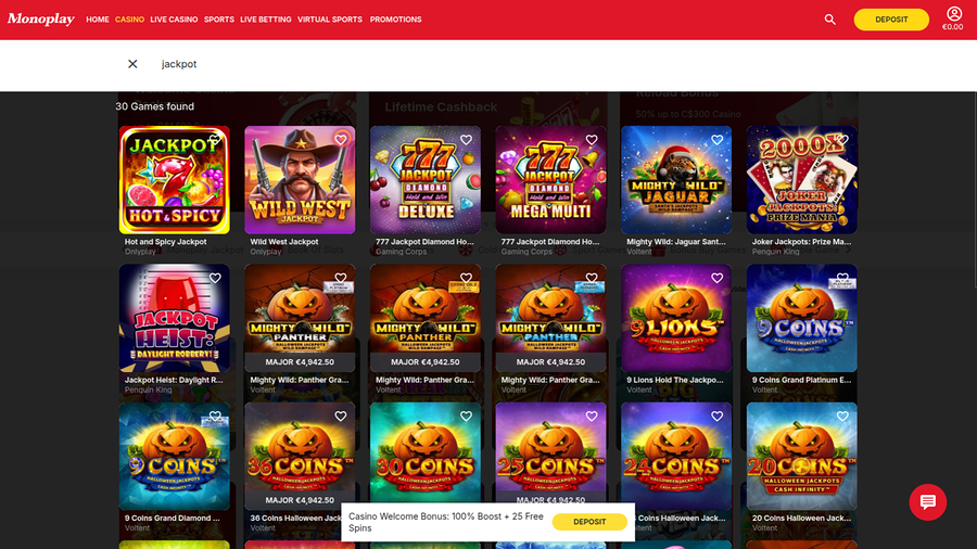 MonoPlay Casino Jackpot para PC
