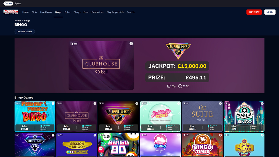 Monopoly Casino Desktop Bingo