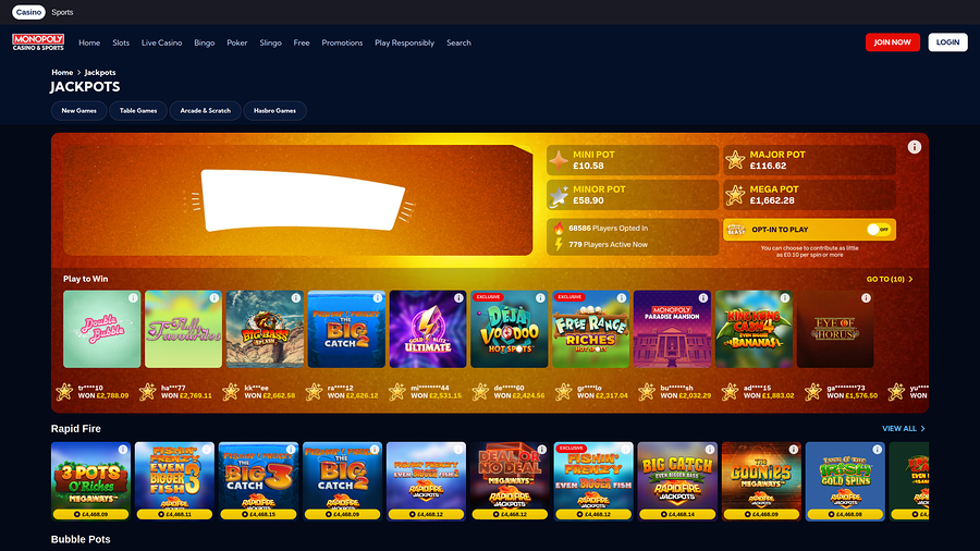 Monopoly Casino Desktop jackpot