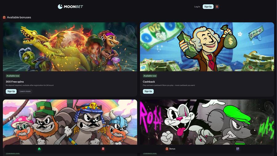 MoonBet Casino promotions page