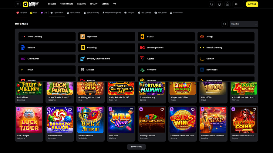 Moonwin Casino Desktop Game Developers