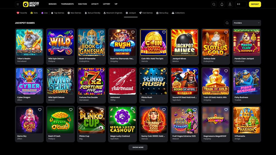Moonwin Casino Desktop Jackpot