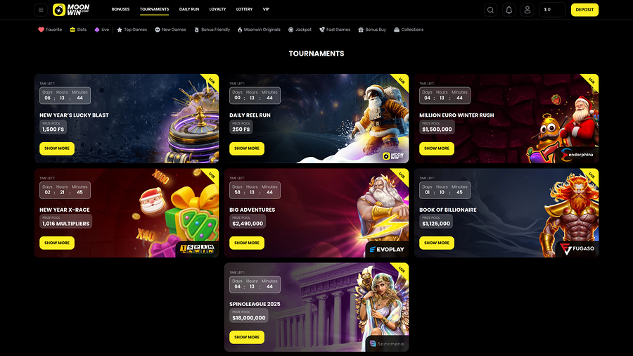 Moonwin Casino Desktop Tournaments