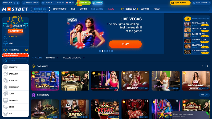 Mostbet Casino Desktop Live Dealer