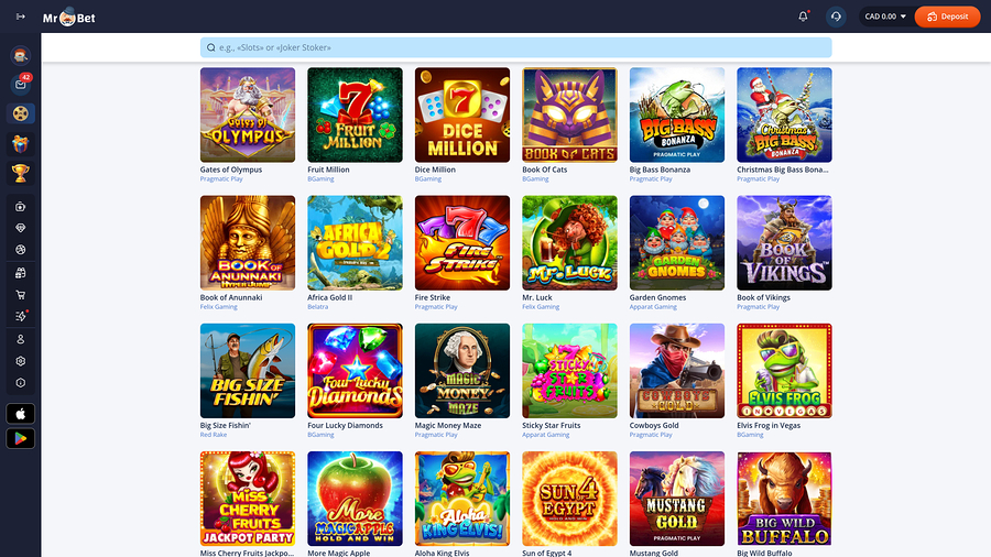 Mr Bet Casino Desktop Games