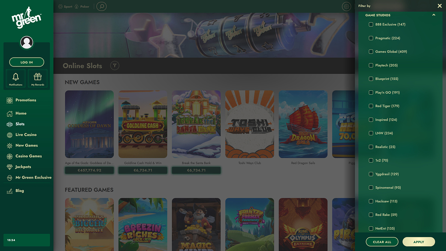 Utvecklare av Mr Green Casino-datorspel