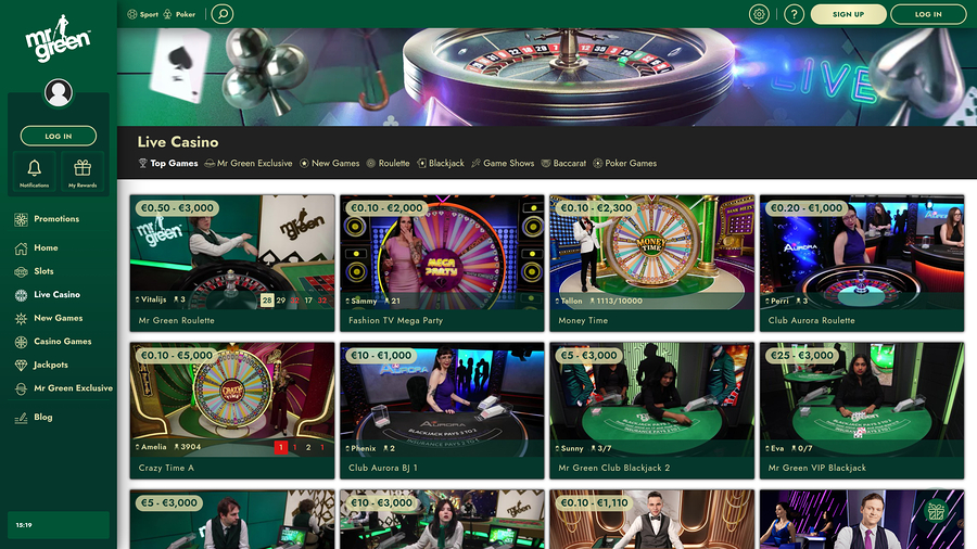 Mr Green Casino Desktop Live Dealer