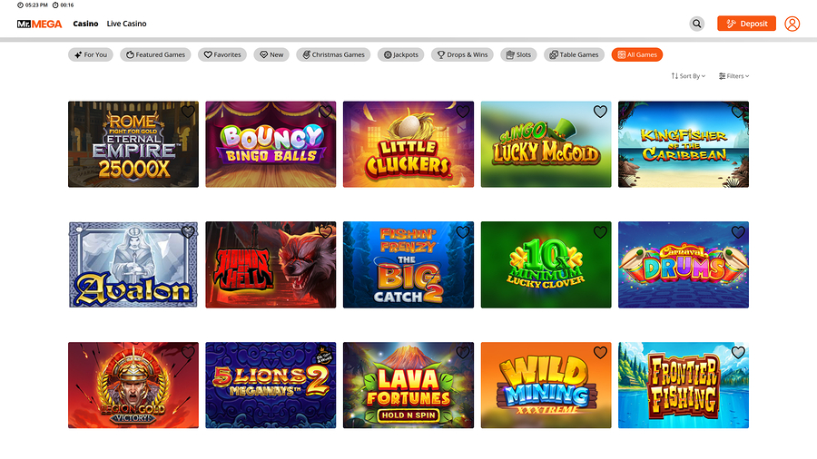 Mr Mega Casino Desktop Games