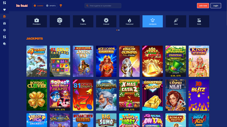 Mr Mobi Casino Desktop Jackpot
