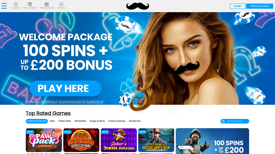 Mr Play Casino Desktop Homepage