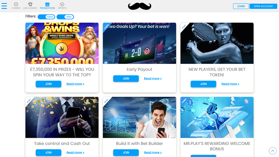 Mr Play Casino Desktop Promotions
