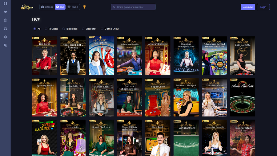 Mr Vegas Casino Desktop Live Dealer