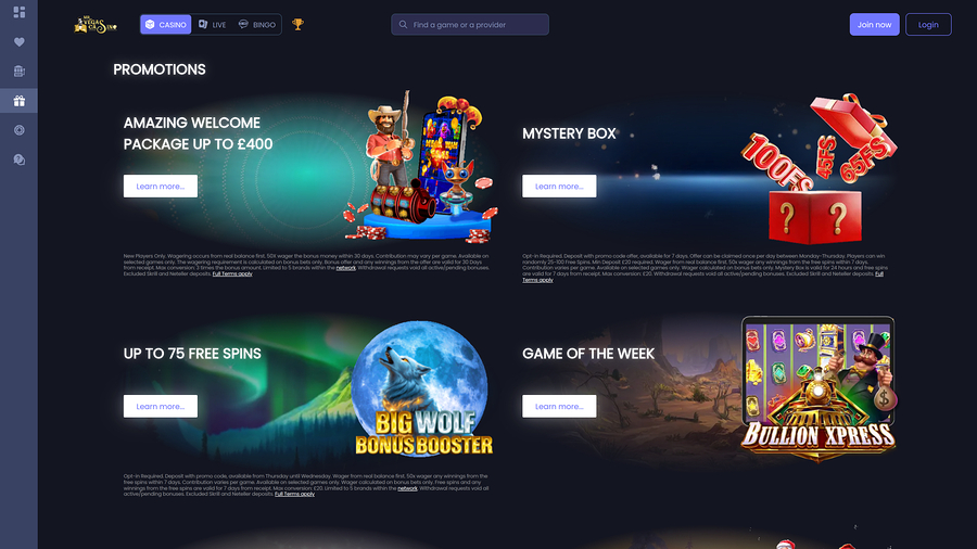 Mr Vegas Casino Desktop Promotions