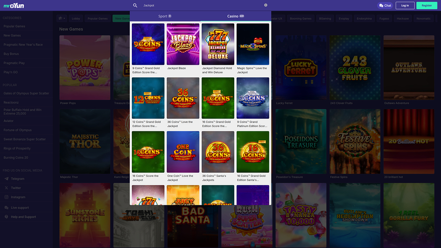 MrOyun Casino Desktop Jackpot